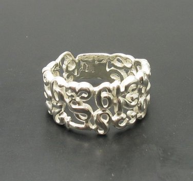 STYLISH STERLING SILVER RING SOLID 925 FIGURES BAND NEW