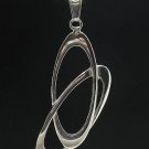 STYLISH STERLING SILVER PENDANT ELLIPSE SOLID 925 NEW