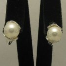 STERLING SILVER EARRINGS SOLID 925 PEARL FRENCH CLIP