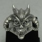 STERLING SILVER RING SKULL BIKER DEVIL SOLID SIZE P-Z