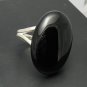 STERLING SILVER RING HUGE NATURAL BLACK ONYX 925 NEW ADJUSTABLE SIZE
