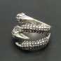 STERLING SILVER RING SOLID 925 CLAWS RAVEN BIKER DRAGON GOTHIC