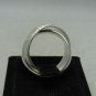 STYLISH STERLING SILVER RING SOLID 925 DOUBLE BAND LASER FINISHED SIZE H - Z++