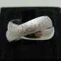 STYLISH STERLING SILVER RING SOLID 925 DOUBLE BAND LASER FINISHED SIZE H - Z++
