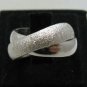STYLISH STERLING SILVER RING SOLID 925 DOUBLE BAND LASER FINISHED SIZE H - Z++