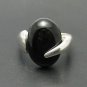 STYLISH STERLING SILVER RING SOLID 925 NEW NATURAL BLACK ONYX SIZE G - V R000417