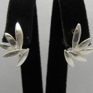 STYLISH STERLING SILVER EARRINGS LEAF 925 NEW E000346 EMPRESS SOLID