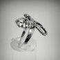 STERLING SILVER RING SOLID 925 TWO SEA HORSES HIPPOCAMPUS NEW SIZE D - Z EMPRESS