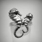 STERLING SILVER RING SOLID 925 TWO SEA HORSES HIPPOCAMPUS NEW SIZE D - Z EMPRESS