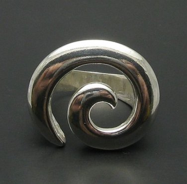 STERLING SILVER RING HUGE SPIRAL 925 SOLID NEW SIZE J - V