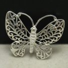 STYLISH STERLING SILVER BROOCH BUTTERFLY FILIGREE SOLID 925 NEW