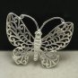 STYLISH STERLING SILVER BROOCH BUTTERFLY FILIGREE SOLID 925 NEW
