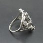STYLISH STERLING SILVER RING SOLID 925 FAIRY WINGS FLOWERS NEW SIZE H-V EMPRESS