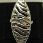 LONG STERLING SILVER RING SOLID 925 ELLIPSE NEW SIZE A - V