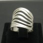STYLISH STERLING SILVER RING WAVE SOLID 925 SIZE H-T