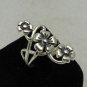 STERLING SILVER RING SOLID 925 FLOWER SIZE H-T NEW