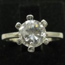 STYLISH STERLING SILVER RING SOLID 925 CZ NEW SIZE E - V EMPRESS
