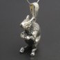 STERLING SILVER PENDANT CHARM RAT MOUSE SOLID 925 3D