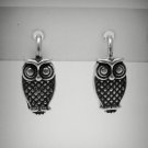 STERLING SILVER EARRINGS SOLID 925 OWL FRENCH CLIP NEW E000469 EMPRESS