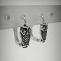 STERLING SILVER EARRINGS SOLID 925 OWL FRENCH CLIP NEW E000469 EMPRESS