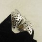 LONG STERLING SILVER RING TRIANGLE SOLID 925 SIZE H-T