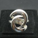 STYLISH PLAIN STERLING SILVER RING DOUBLE "C" SHAPE SOLID 925 NEW SIZE G - V