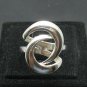 STYLISH PLAIN STERLING SILVER RING DOUBLE "C" SHAPE SOLID 925 NEW SIZE G - V