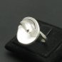 STYLISH PLAIN STERLING SILVER RING LEAF SOLID 925 NEW SIZE H - T
