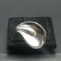 STYLISH PLAIN STERLING SILVER RING LEAF SOLID 925 NEW SIZE H - T