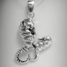 STERLING SILVER PENDANT SOLID 925 SEA HORSES HIPPOCAMPUS PE000863 EMPRESS