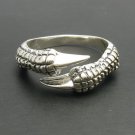 STERLING SILVER RING SOLID 925 DRAGON CLAWS BIKER NEW SIZE L - Z++