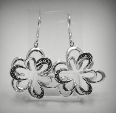 STERLING SILVER EARRINGS SOLID 925 FLOWER NEW E000462 EMPRESS