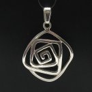 STERLING SILVER PENDANT 925 SPIRAL HANDMADE NEW PE000484 SOLID EMPRESS