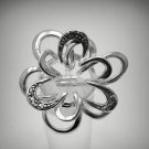 STYLISH STERLING SILVER RING SOLID 925 FLOWER NEW ADJUSTABLE SIZE