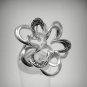 STYLISH STERLING SILVER RING SOLID 925 FLOWER NEW ADJUSTABLE SIZE