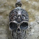 STERLING SILVER PENDANT SOLID 925 SKULL BIKER 3D NEW CUBIC ZIRCONIA