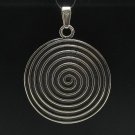 STERLING SILVER PENDANT HUGE SPIRAL 925 NEW HANDMADE PE000471 SOLID EMPRESS