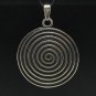 STERLING SILVER PENDANT HUGE SPIRAL 925 NEW HANDMADE PE000471 SOLID EMPRESS