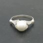 STYLISH STERLING SILVER RING SOLID 925 PEARL SIZE G - V