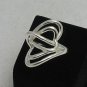 STERLING SILVER RING DOUBLE HEART 925 NEW  SIZE H - T