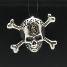 STERLING SILVER PENDANT SKULL CROSSBONE BIKER SOLID 925