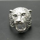 STERLING SILVER RING BEAR HEAD BIKER 925 SOLID SZ N-Z+