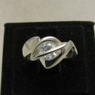 STERLING SILVER RING SOLID 925 ROLLING CZ SIZE G - T EMPRESS