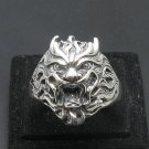 SOLID STERLING SILVER RING 925 DAEMON DEVIL BIKER GOTHIC SIZE N - Z