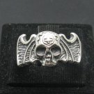 SOLID STERLING SILVER RING 925 SKULL CROSS BIKER GOTHIC SIZE L - Z ++