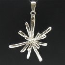 STERLING SILVER PENDANT FLOWER QUALITY JEWEL 925 PE000332 EMPRESS SOLID