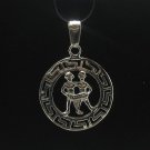 STERLING SILVER PENDANT CHARM ZODIAC SIGN GEMINI 925