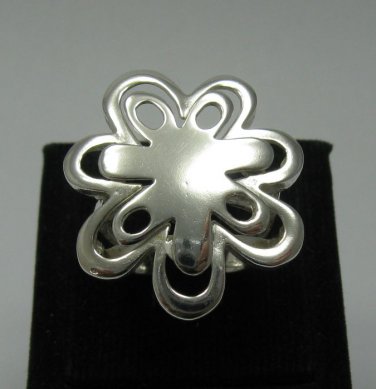STYLISH STERLING SILVER RING SOLID 925 FLOWER NEW SIZE G - V EMPRESS