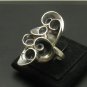 STYLISH LONG STERLING SILVER RING SOLID 925 SPIRAL HANDMADE NEW SIZE G - V