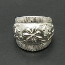 STERLING SILVER RING BAND FLOWER SOLID 925 SIZE  J - T